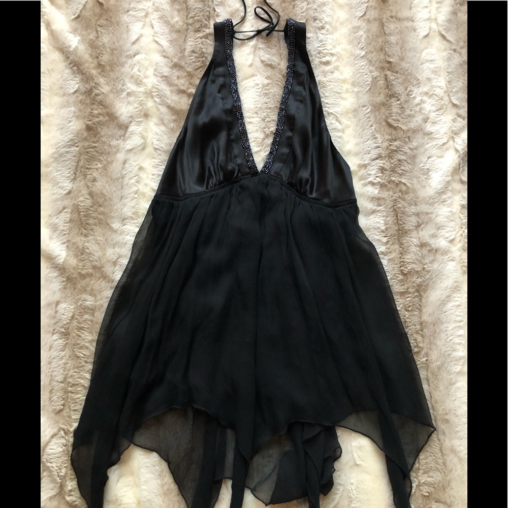 Express Silk Sleeveless Blouse with Beaded Trim